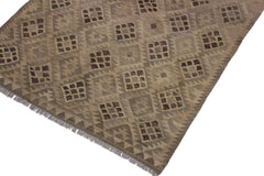 handmade Modern Kilim Tan Gray Hand-Woven RECTANGLE 100% WOOL area rug 5' x 7'
