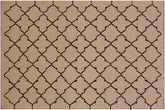 handmade Modern Kilim Beige Black Hand-Woven RECTANGLE 100% WOOL area rug 4' x 6'