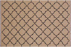 handmade Modern Kilim Beige Black Hand-Woven RECTANGLE 100% WOOL area rug 4' x 6'