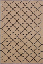 Flat Weave Kilim Antique Navaho Vintage handmade Modern Kilim Beige Black Hand-Woven Rectangle 100% Wool Area Rug 4x6