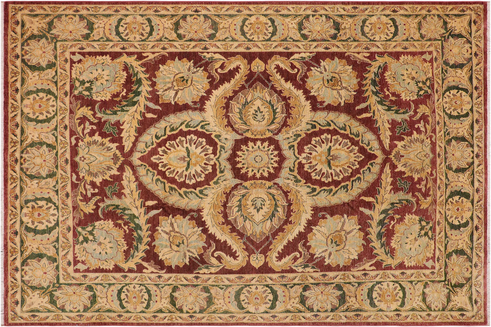 handmade Traditional Kafkaz Brown Green Hand Knotted RECTANGLE 100% WOOL area rug 9' x 12'