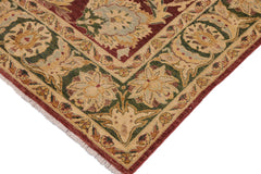 handmade Traditional Kafkaz Brown Green Hand Knotted RECTANGLE 100% WOOL area rug 9' x 12'