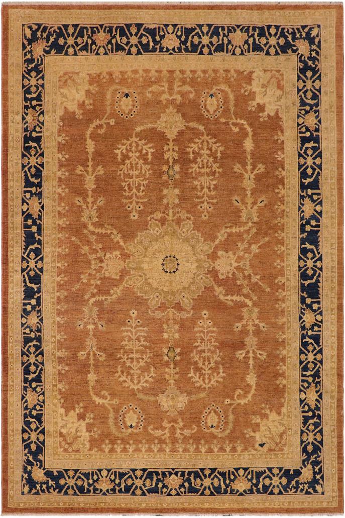 handmade Traditional Kafkaz Brown Blue Hand Knotted RECTANGLE 100% WOOL area rug 9 x 11