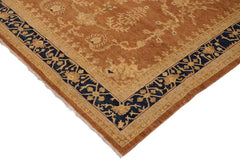 handmade Traditional Kafkaz Brown Blue Hand Knotted RECTANGLE 100% WOOL area rug 9 x 11