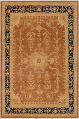 handmade Traditional Kafkaz Brown Blue Hand Knotted RECTANGLE 100% WOOL area rug 9 x 11
