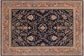 handmade Traditional Kafkaz Blue Lt. Brown Hand Knotted RECTANGLE 100% WOOL area rug 9x12