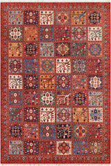 handmade Transitional Kurjean Rust Blue Hand Knotted RECTANGLE 100% WOOL area rug 9 x 12