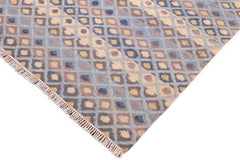 handmade Geometric Moroccan Hi Blue Beige Hand Knotted RECTANGLE 100% WOOL area rug 6' x 9'