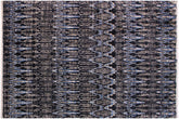 handmade Geometric Moroccan Black Blue Hand Knotted RECTANGLE 100% WOOL area rug 9' x 12'