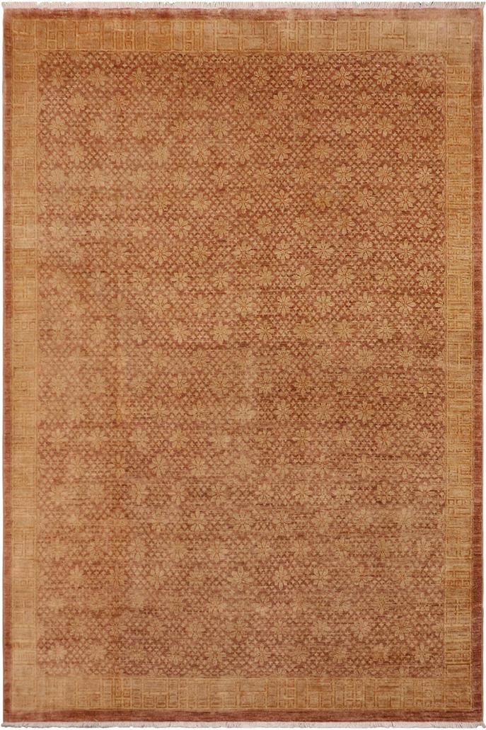 handmade Transitional Kafkaz Brown Tan Hand Knotted RECTANGLE 100% WOOL area rug 8 x 12