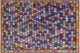 handmade Modern Balouchi Blue Gold Hand Knotted RECTANGLE 100% WOOL area rug 5x7