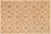 handmade Modern Kafkaz Tan Brown Hand Knotted RECTANGLE 100% WOOL area rug 9' x 12'