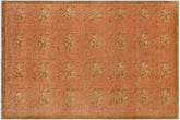 handmade Modern Kafkaz Rust Brown Hand Knotted RECTANGLE 100% WOOL area rug 9' x 12'