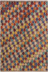 handmade Modern Balouchi Gray Blue Hand Knotted RECTANGLE 100% WOOL area rug 5x7