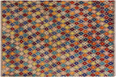 handmade Modern Balouchi Gray Blue Hand Knotted RECTANGLE 100% WOOL area rug 5x7