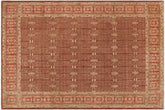 handmade Transitional Kafkaz Brown Rust Hand Knotted RECTANGLE 100% WOOL area rug 9' x 12'