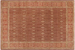 handmade Transitional Kafkaz Brown Rust Hand Knotted RECTANGLE 100% WOOL area rug 9' x 12'