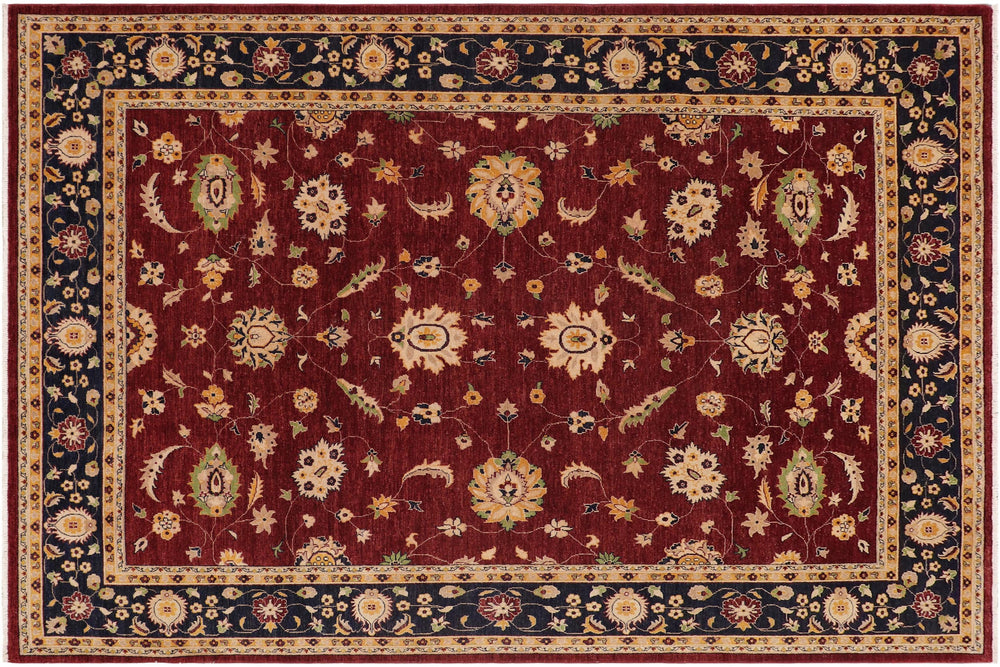 handmade Traditional Kafkaz Red Blue Hand Knotted RECTANGLE 100% WOOL area rug 9x12