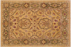 handmade Traditional Kafkaz Lt. Gold Green Hand Knotted RECTANGLE 100% WOOL area rug 9x11