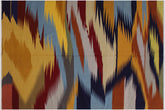handmade Modern Kilim Gold Blue Hand-Woven RECTANGLE 100% WOOL area rug 6x9