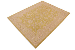 handmade Transitional Kafkaz Lt. Green Taupe Hand Knotted RECTANGLE 100% WOOL area rug 9' x 12'