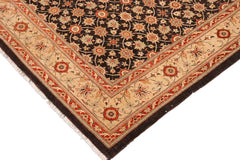 handmade Transitional Kafkaz Brown Beige Hand Knotted RECTANGLE 100% WOOL area rug 9 x 12