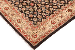 handmade Transitional Kafkaz Brown Beige Hand Knotted RECTANGLE 100% WOOL area rug 9' x 12'