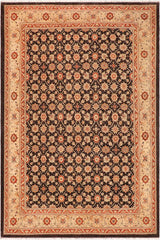 handmade Transitional Kafkaz Brown Beige Hand Knotted RECTANGLE 100% WOOL area rug 9 x 12