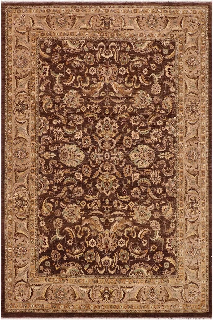 handmade Traditional Kafkaz Brown Tan Hand Knotted RECTANGLE 100% WOOL area rug 9 x 12