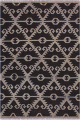 Flat Weave Kilim Antique Navaho Vintage handmade Modern Kilim Brown Gray Hand-Woven Rectangle 100% Wool Area Rug 5x6