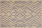 handmade Modern Kilim Beige Purple Hand-Woven RECTANGLE 100% WOOL area rug 7' x 10'