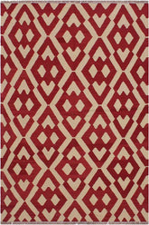 Flat Weave Kilim Antique Navaho Vintage handmade Modern Kilim Red Beige Hand-Woven Rectangle 100% Wool Area Rug 4x6