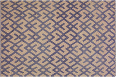 handmade Modern Kilim Beige Purple Hand-Woven RECTANGLE 100% WOOL area rug 6' x 8'