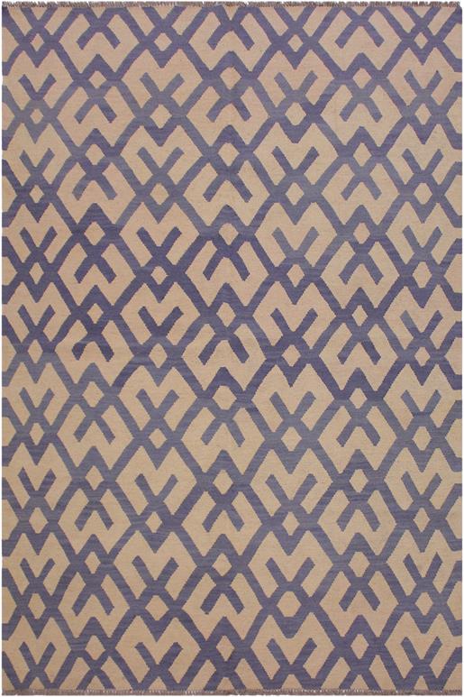 Flat Weave Kilim Antique Navaho Vintage handmade Modern Kilim Beige Purple Hand-Woven Rectangle 100% Wool Area Rug 6x8
