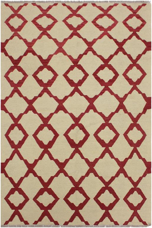 Flat Weave Kilim Antique Navaho Vintage handmade Modern Kilim Beige Red Hand-Woven Rectangle 100% Wool Area Rug 4x6