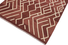 handmade Modern Kilim Brown Beige Hand-Woven RECTANGLE 100% WOOL area rug 7' x 10'