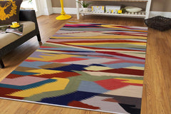 Flat Weave Kilim Antique Navaho Vintage handmade Modern Kilim Gray Blue Hand-Woven Rectangle 100% Wool Area Rug 6x9