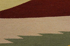 Flat Weave Kilim Antique Navaho Vintage handmade Modern Kilim Gray Blue Hand-Woven Rectangle 100% Wool Area Rug 6x9