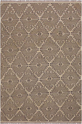 Flat Weave Kilim Antique Navaho Vintage handmade Modern Kilim Gray Tan Hand-Woven Rectangle 100% Wool Area Rug 6x8