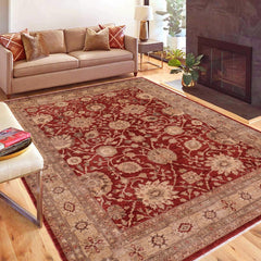 handmade Traditional Kafkaz Rust Tan Hand Knotted RECTANGLE 100% WOOL area rug 9x12