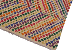 handmade Modern Kilim Beige Blue Hand-Woven RECTANGLE 100% WOOL area rug 6x8