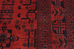 handmade Tribal Biljik Khal Mohammadi Drk. Red Black Hand Knotted RECTANGLE 100% WOOL area rug 6x8