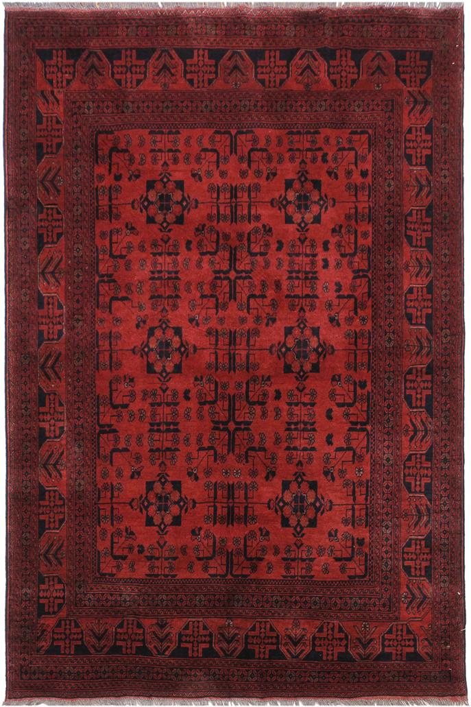 handmade Tribal Biljik Khal Mohammadi Drk. Red Black Hand Knotted RECTANGLE 100% WOOL area rug 6x8