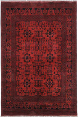 handmade Tribal Biljik Khal Mohammadi Drk. Red Black Hand Knotted RECTANGLE 100% WOOL area rug 6x8
