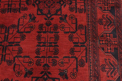 handmade Tribal Biljik Khal Mohammadi Drk. Red Black Hand Knotted RECTANGLE 100% WOOL area rug 4x6