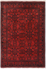 handmade Tribal Biljik Khal Mohammadi Drk. Red Black Hand Knotted RECTANGLE 100% WOOL area rug 4x6