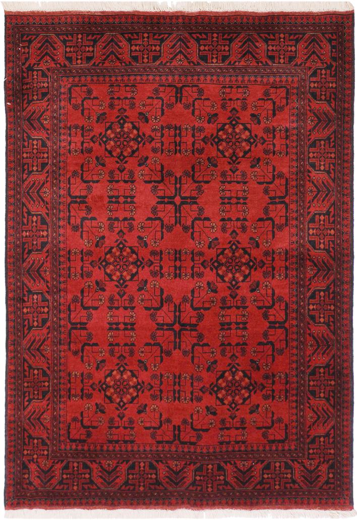 handmade Tribal Biljik Khal Mohammadi Drk. Red Black Hand Knotted RECTANGLE 100% WOOL area rug 4x6