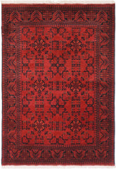 handmade Tribal Biljik Khal Mohammadi Drk. Red Black Hand Knotted RECTANGLE 100% WOOL area rug 4x6
