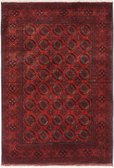 handmade Tribal Biljik Khal Mohammadi Drk. Red Black Hand Knotted RECTANGLE 100% WOOL area rug 4x6