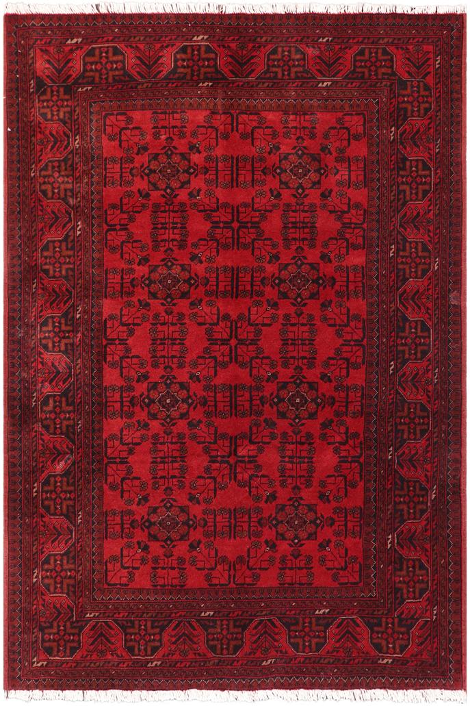handmade Tribal Biljik Khal Mohammadi Red Black Hand Knotted RECTANGLE 100% WOOL area rug 5x7